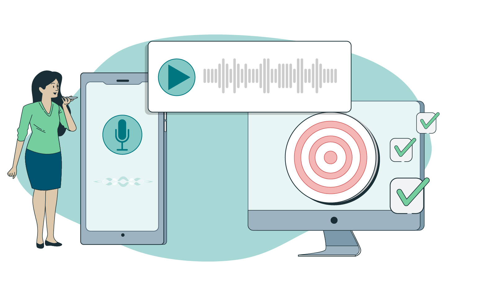 Synthesis of speech into text